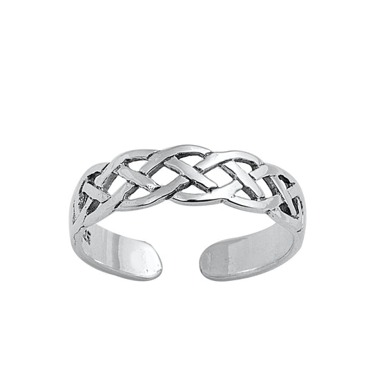 Silver Toe Ring - Celtic Design