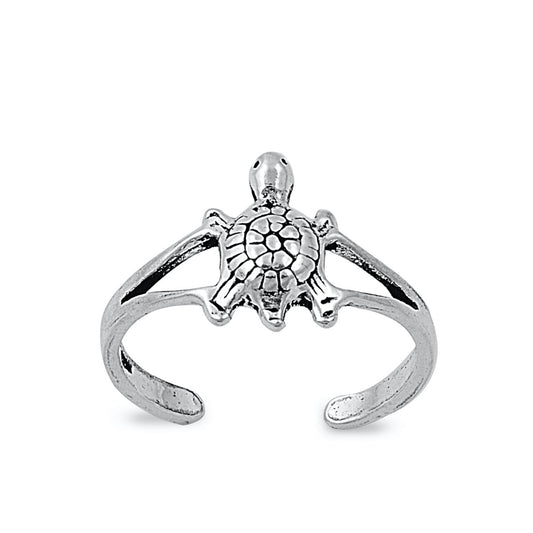 Silver Toe Ring - Turtle