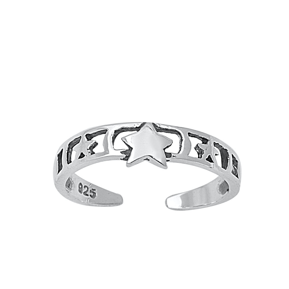 Silver Toe Ring - Star