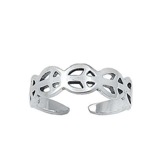 Silver Toe Ring - Peace Sign