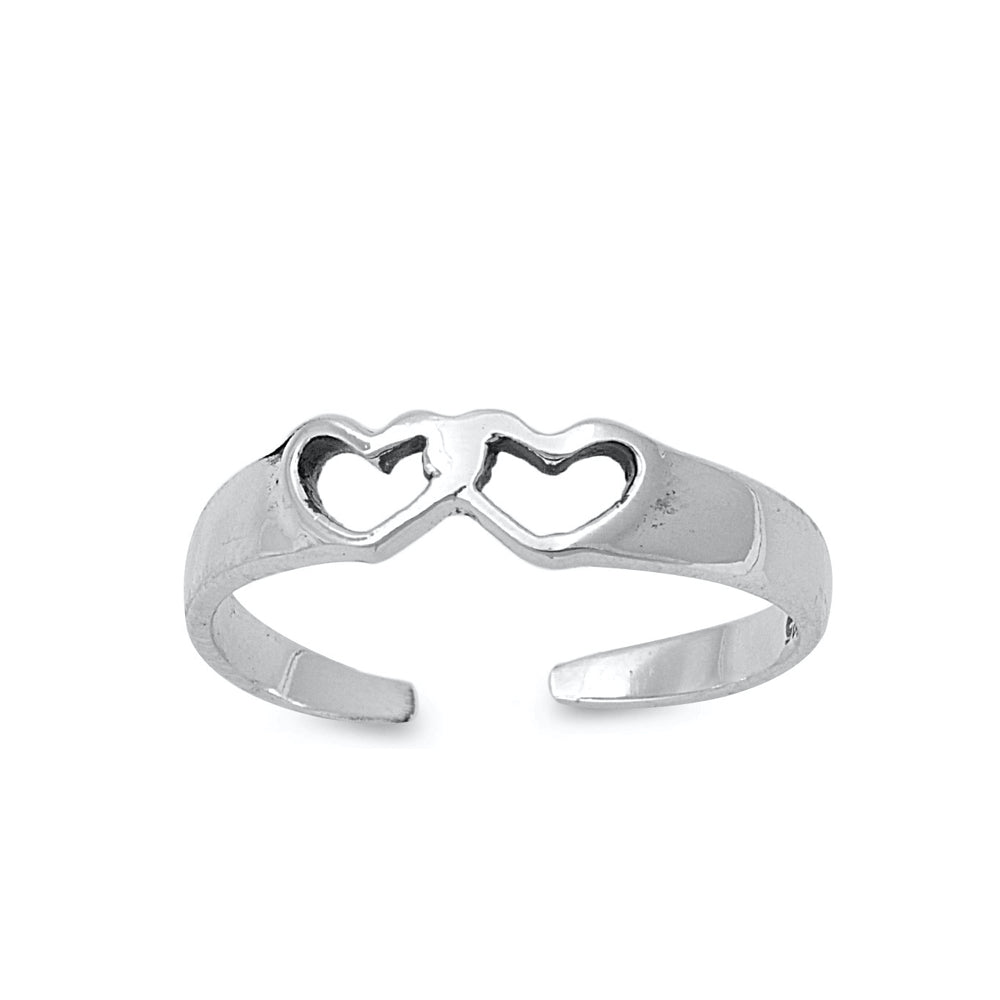 Silver Toe Ring - Hearts