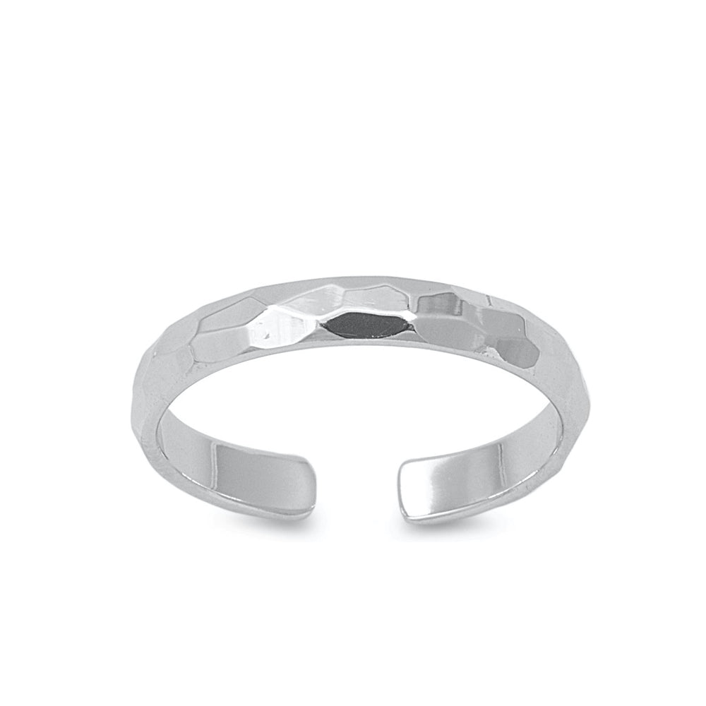 Silver Toe Ring - Diamond Cut