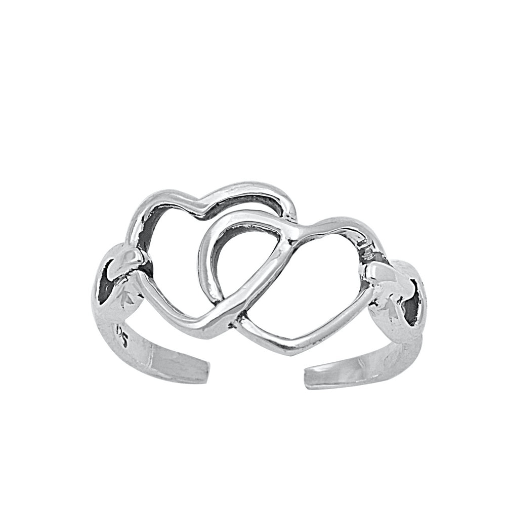 Silver Toe Ring - Heart