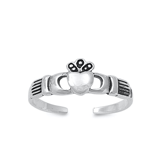 Silver Toe Ring - Claddagh