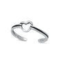 Silver Toe Ring - Open Heart