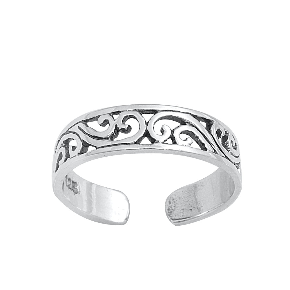 Silver Toe Ring - Filigree