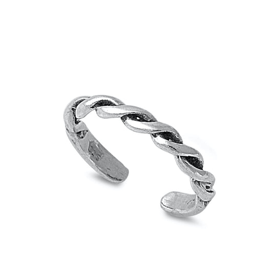 Silver Toe Ring - Braid