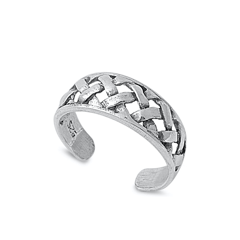 Silver Toe Ring - Braid