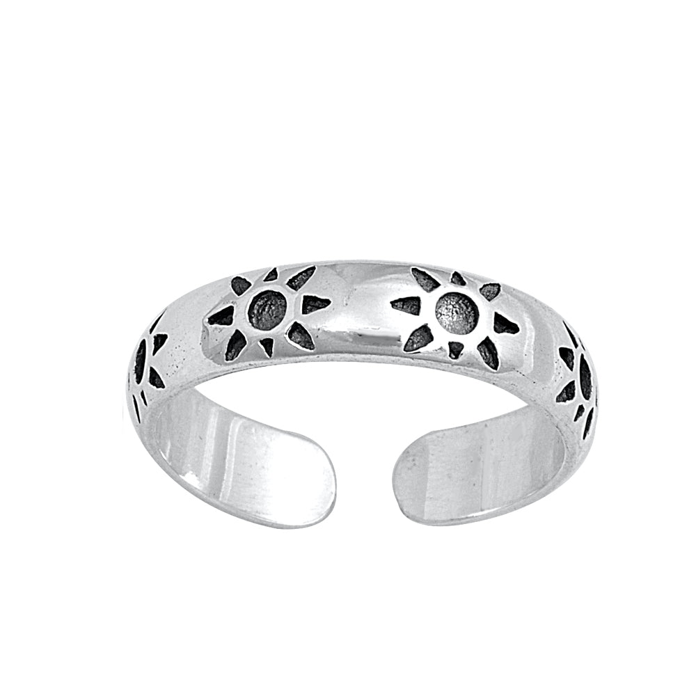 Silver Toe Ring - Sun