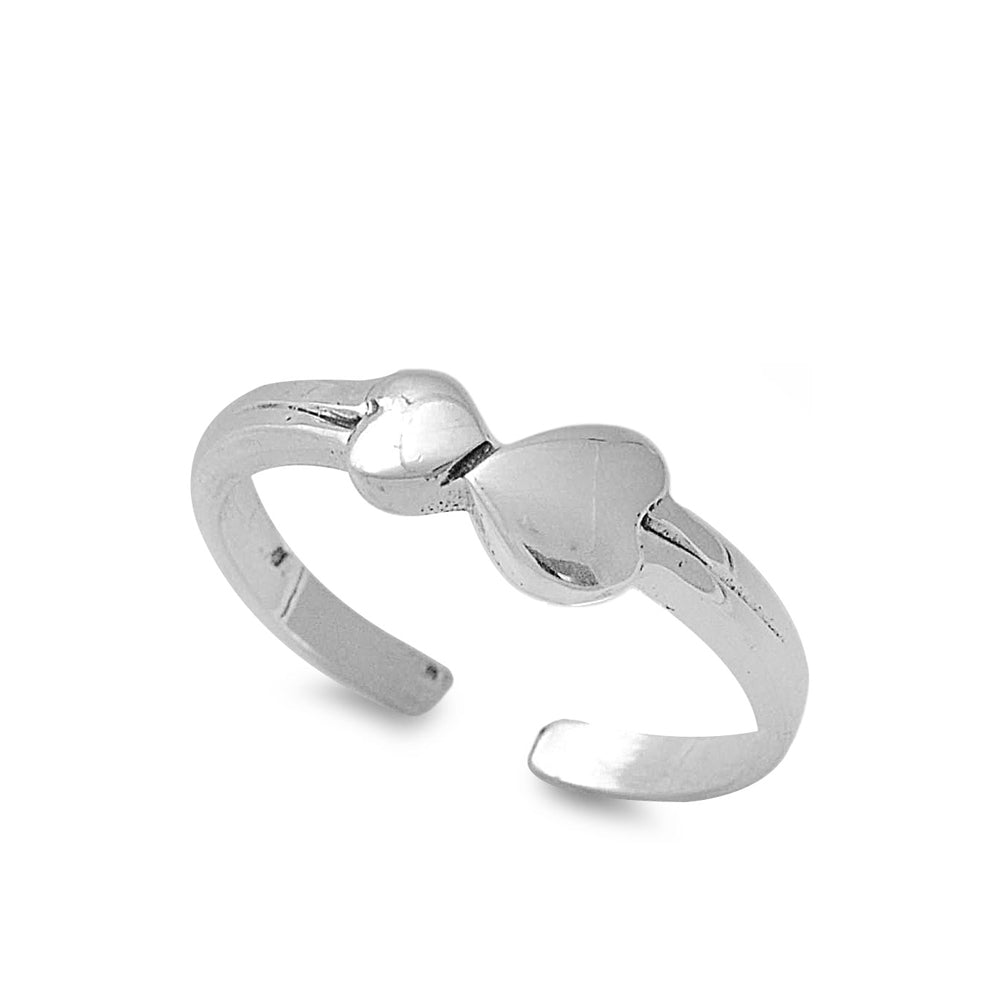 Silver Toe Ring - Heart