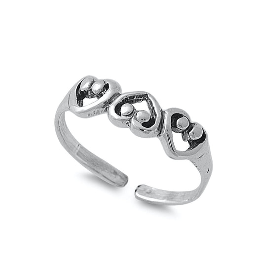 Silver Toe Ring - Heart