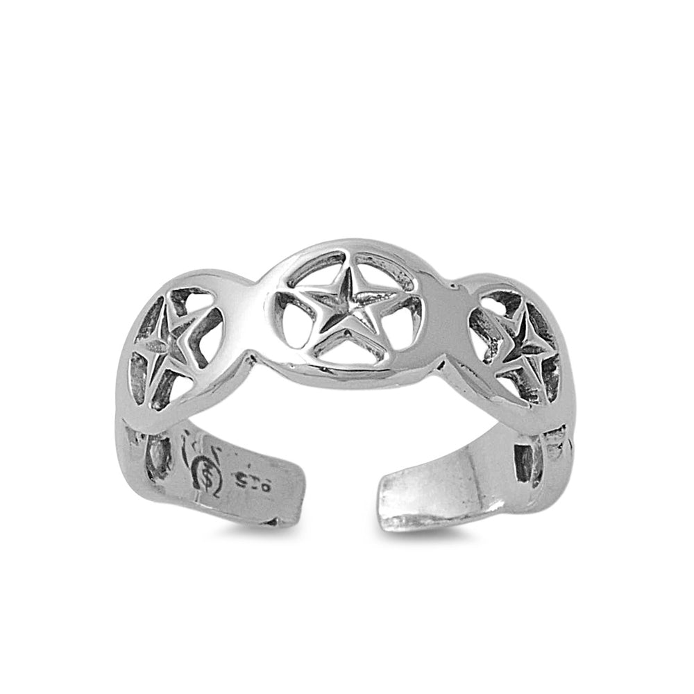 Silver Toe Ring - Star