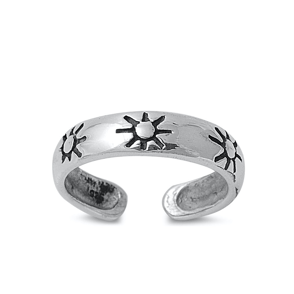 Silver Toe Ring - Sun