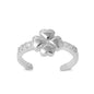 Silver Toe Ring - Four Leaf Clover