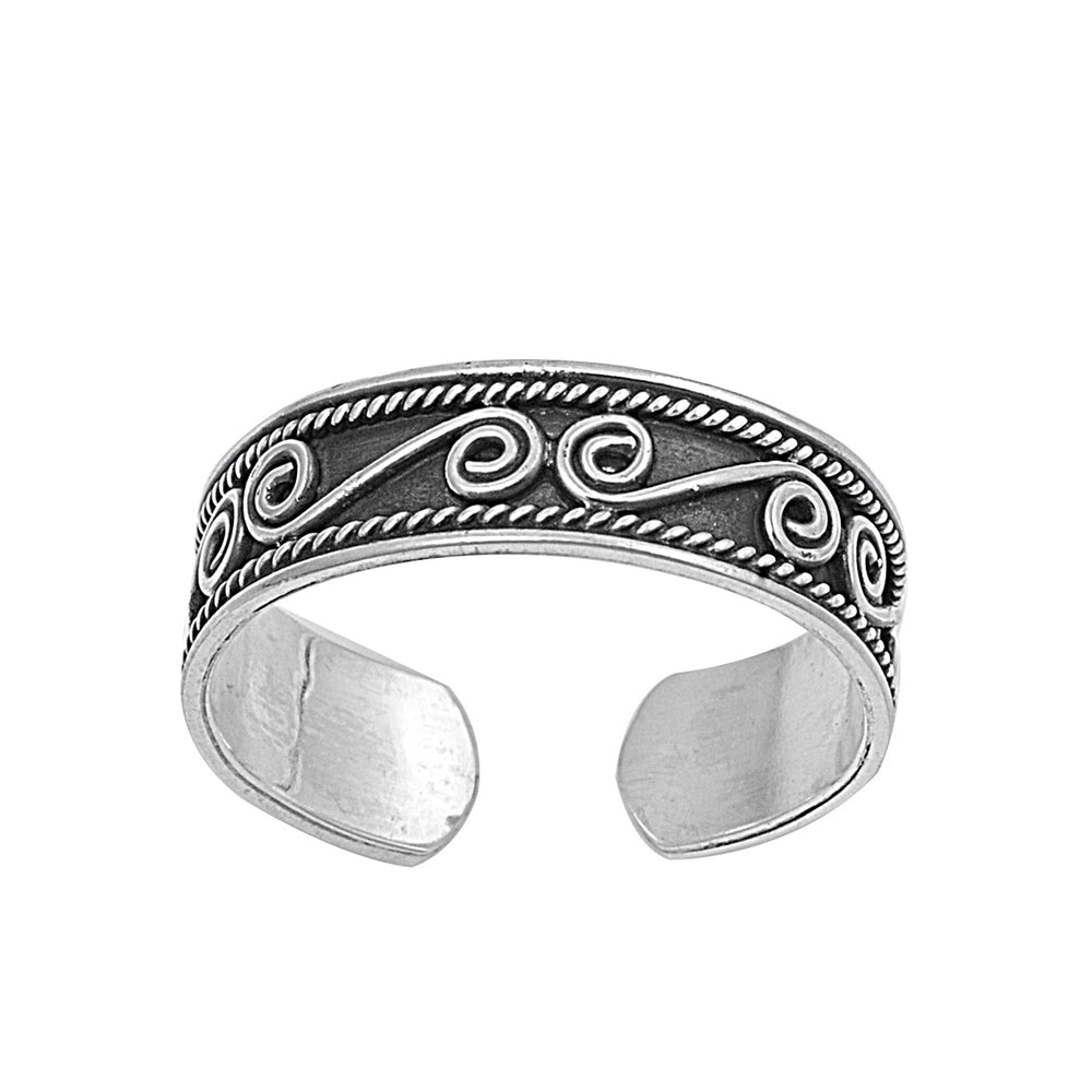 Silver Toe Ring - Bali Design