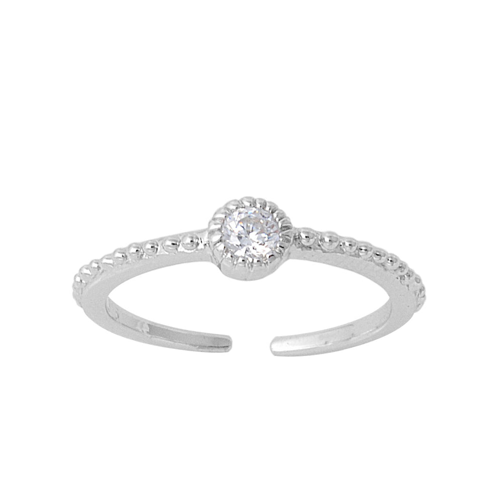 Silver CZ Toe Ring