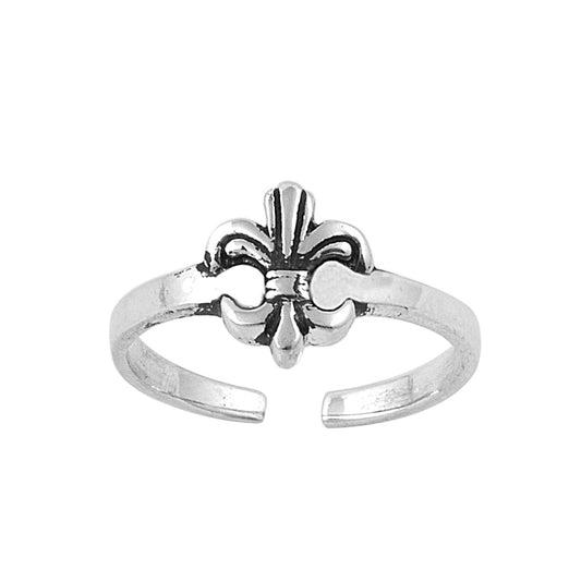 Silver Toe Ring - Fleur De Lis