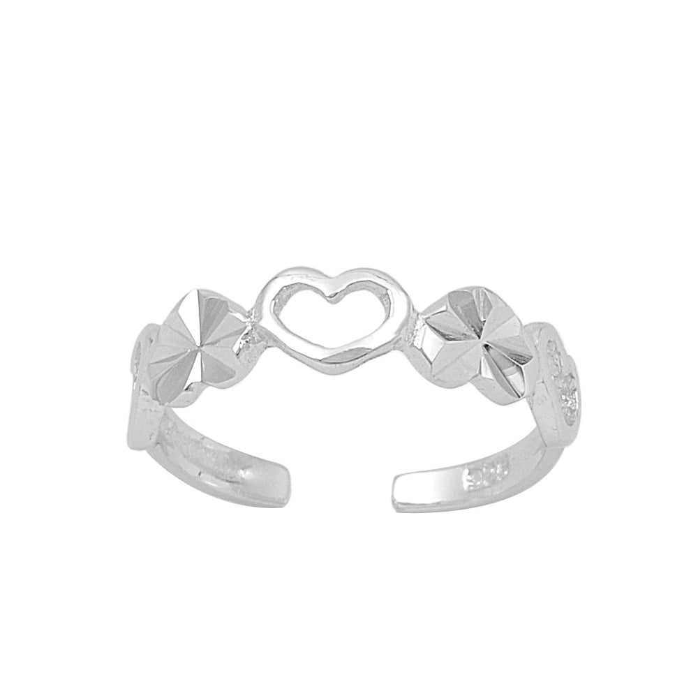 Silver Toe Ring - Heart