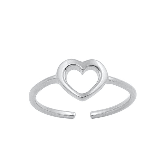 Silver Toe Ring - Heart