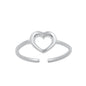 Silver Toe Ring - Heart