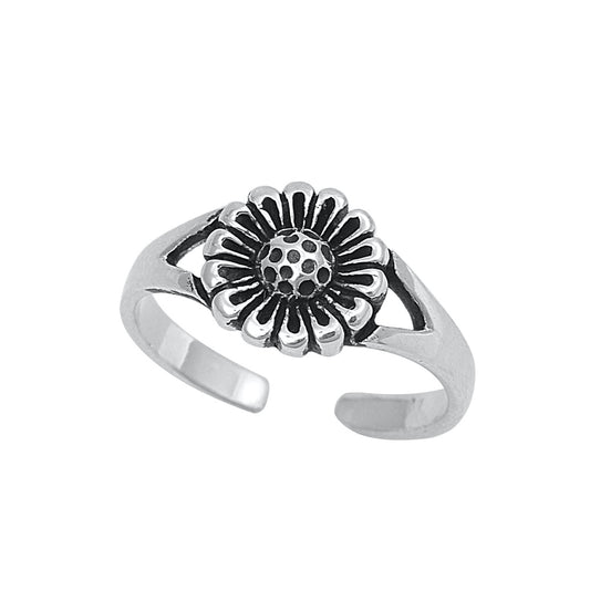 Silver Toe Ring - Flower