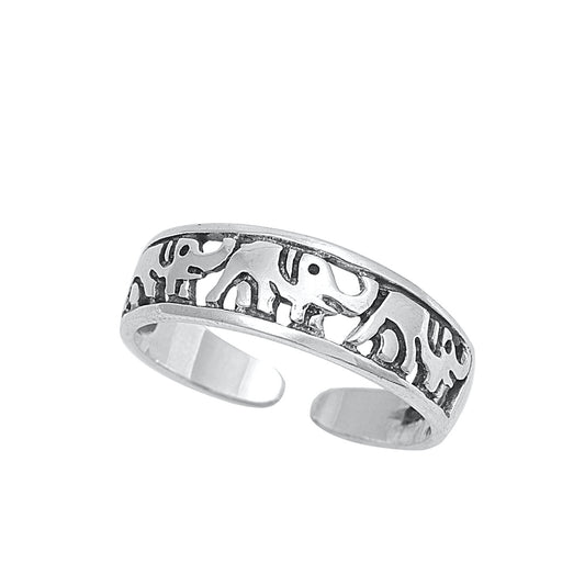 Silver Toe Ring - Elephant