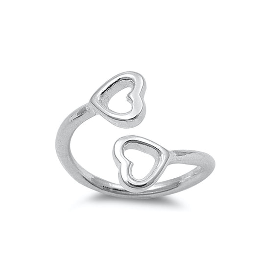 Silver Toe Ring - Hearts