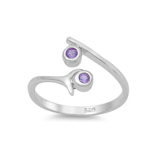 Silver CZ Toe Ring