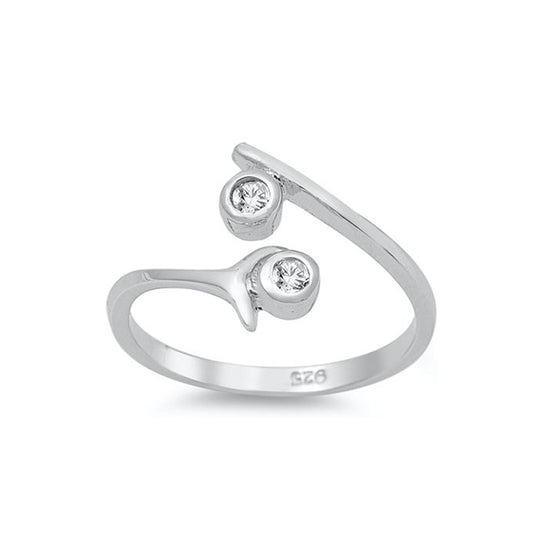 Silver CZ Toe Ring
