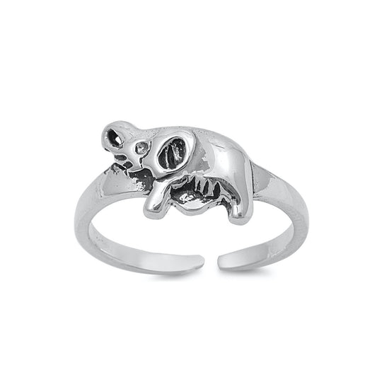 Silver Toe Ring - Elephant