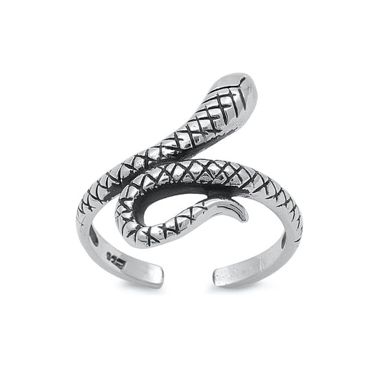 Silver Toe Ring - Snake