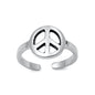 Silver Toe Ring - Peace Sign