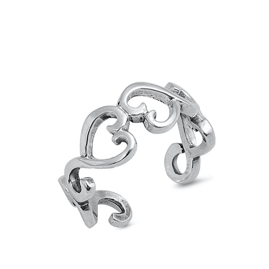 Silver Toe Ring - Heart