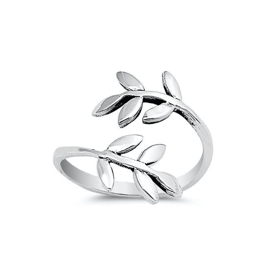 Silver Toe Ring - Wraparound Leaf