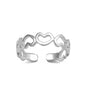 Silver Toe Ring - Hearts