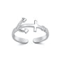 Silver Toe Ring - Sideways Anchor