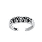 Silver Toe Ring - Flowers