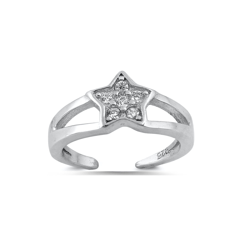 Silver Toe Ring - Star