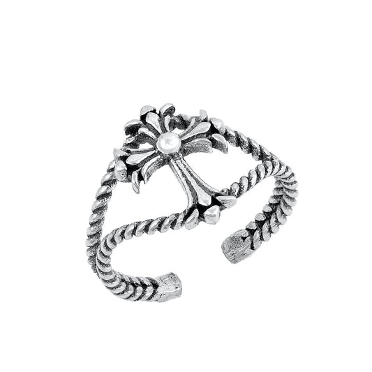 Silver Toe Ring - Cross