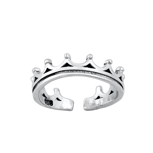 Silver Toe Ring - Crown