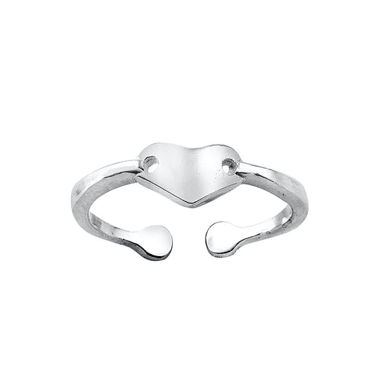 Silver Toe Ring - Heart