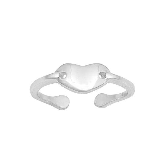 Silver Toe Ring - Heart