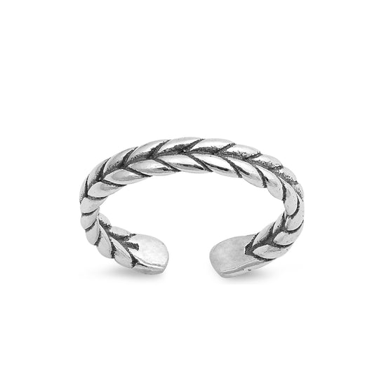 Silver Toe Ring - Braid