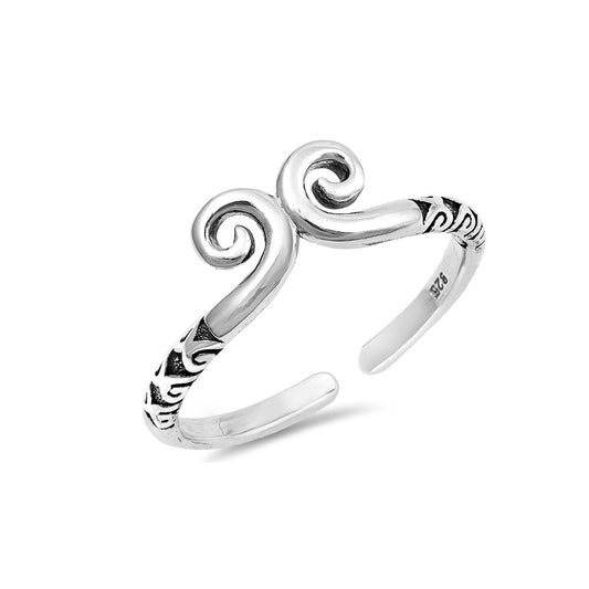 Silver Toe Ring - Spiral