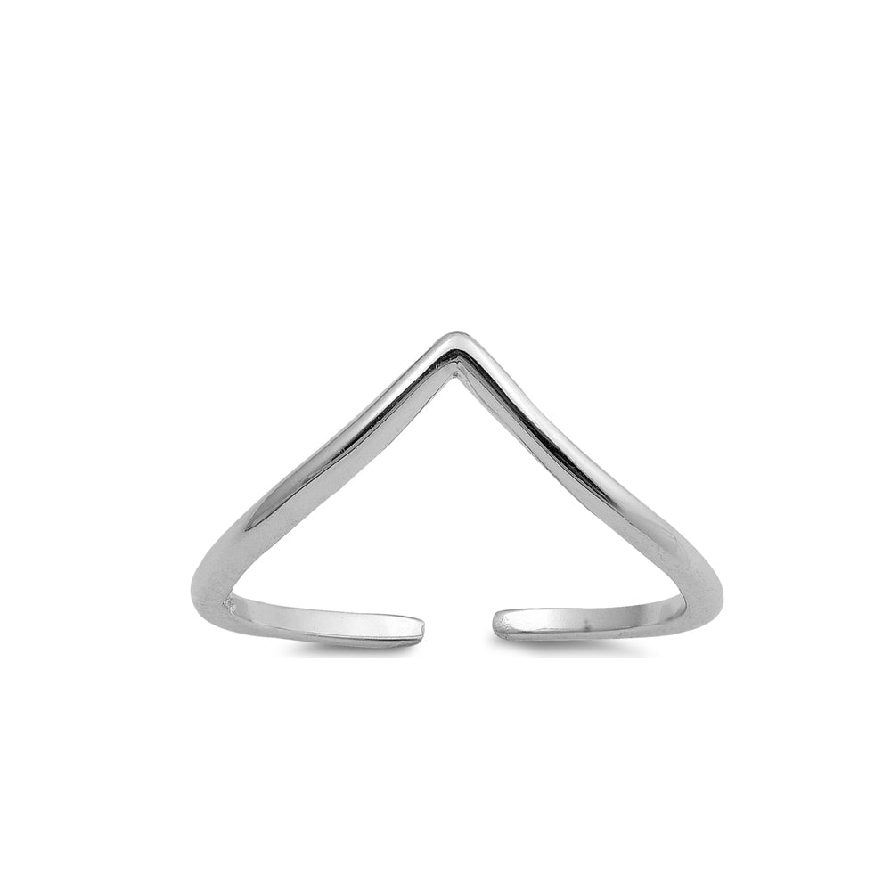 Silver Toe Ring - V Shape