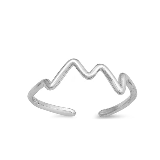 Silver Toe Ring - Zig Zag