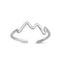 Silver Toe Ring - Zig Zag