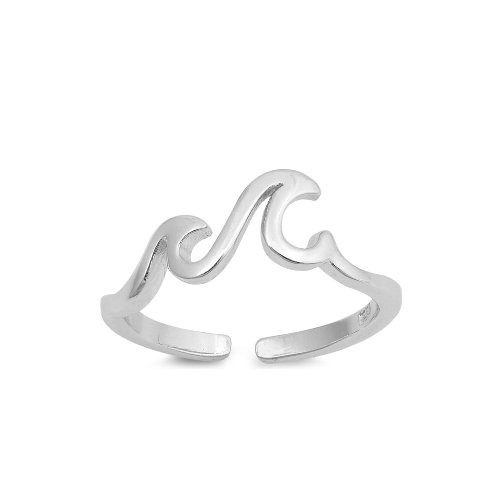 Silver Toe Ring - Little Waves