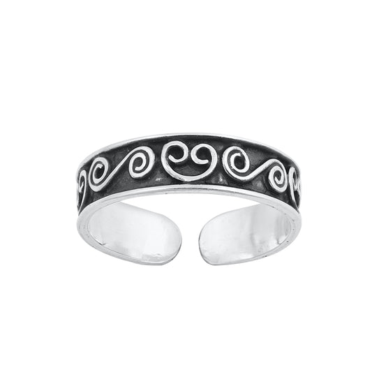 Silver Toe Ring - Bali Design