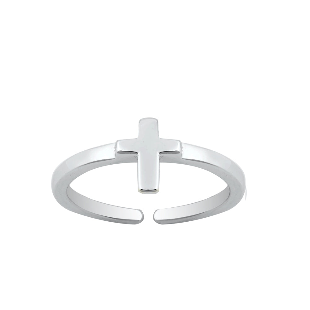 Silver Toe Ring - Cross